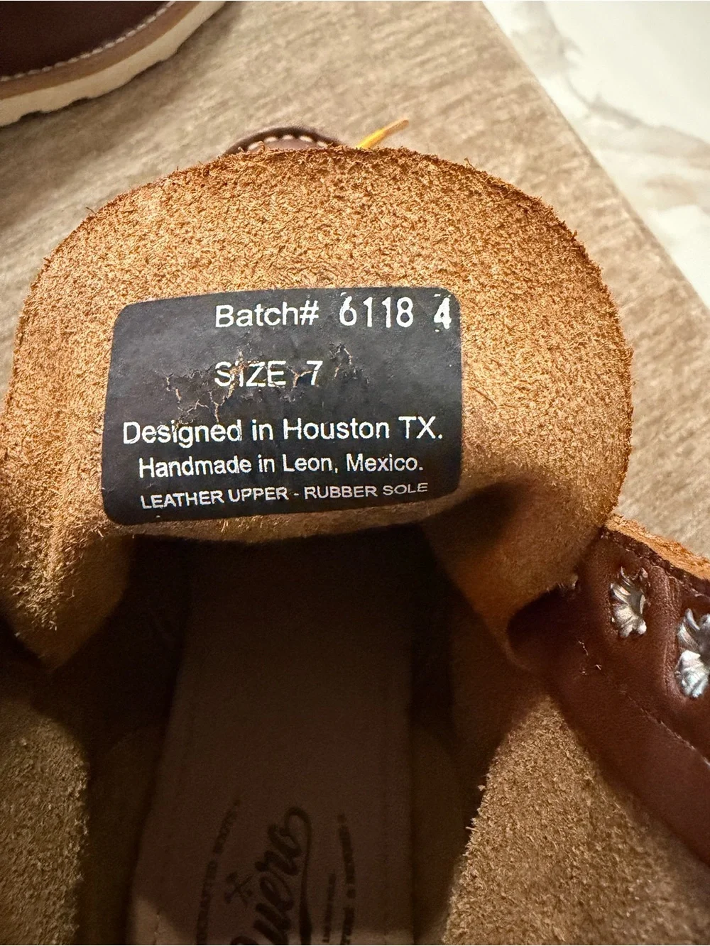 Men's Brown Leather Moc Toe Work Boots with Yellow Laces